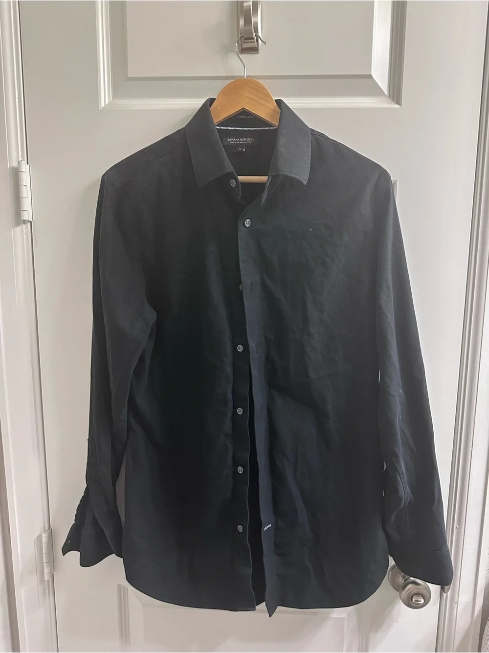Banana Republic Black Long-Sleeve Dress Shirt